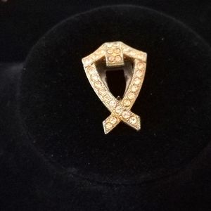 Vintage Rhinestone Scarf and Fur Clip